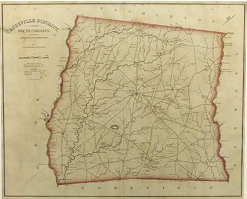 Robert Mills Map of South Carolina circa 1820