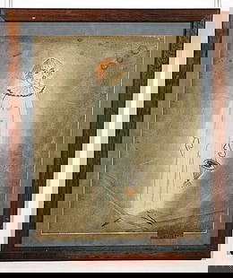 018: Picasso, Pablo (manner of) Spanish (19th/20th cent: CLOWN crayon on paper, framed bearing signature: lower middle sight size: 20 1/2 x 16 1/2 inches