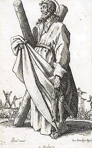 Old Masters prints Flemish (16th century): ECCO HOMO, possibly by Wierix; and ST ANDREW, by unknown artist engraving, framed sight sizes: 4 3/4 x 3 1/2 and 5 7/8 x 3 1/2 inches