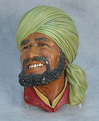 Bossons Artware figural wall plaque: in the form of a Mid-Eastern man. (Minor nicks to finish) H7"