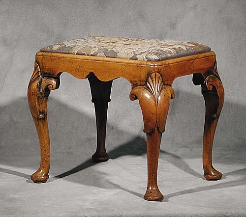 Georgian style walnut footstool circa 18