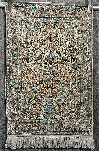 Very fine silk and gold thread Isfahan c
