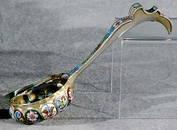 111: Russian enameled silver ladle by Fedor Ruckert