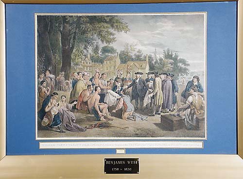 Benjamin West American (1838-1820) WILLIAM PENN'S: Benjamin West American (1838-1820) WILLIAM PENN'S TREATY lithograph on paper marked: in margins sight size: H12 3/4" W17 1/2"