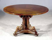 73: Regency style carved mahogany breakfast table, by K