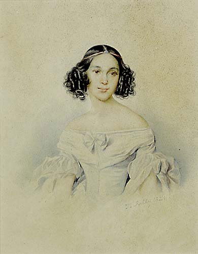 Thomas Sully Pennsylvania (1783 -1872) PORTRAIT O: Thomas Sully Pennsylvania (1783 -1872) PORTRAIT OF CHARLESTON BEAUTY watercolor, framed signed & dated: lower right, T. Sully, 1826 sight size: H9" W7" @Prov:*Artist biography: A teacher at the Pen