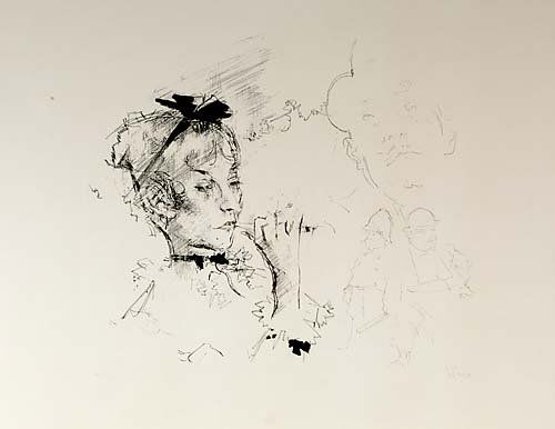 Jack Levine New York (b. 1915) TWO WORKS: BRECHTIA: Jack Levine New York (b. 1915) TWO WORKS: BRECHTIANA and MIAMONIDES lithographs, unframed signed & numbered: lower margin, in pencil, J. Levine, 18/100 and 31/100 paper sizes: H27" W21" and H19 1/2" W