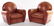 PAIR FRENCH ART DECO LEATHER CLUB CHAIRS