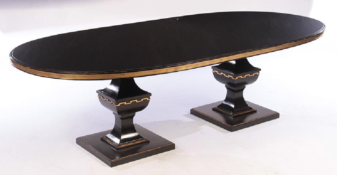 LARGE OVAL DOUBLE PEDESTAL DINING TABLE 1950 (1 of 6)