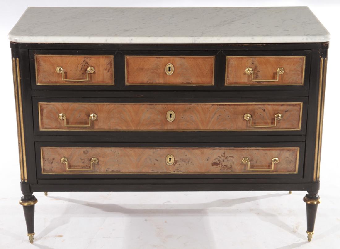 FRENCH DIRECTOIRE STYLE EBONIZED WALNUT COMMODE (1 of 5)