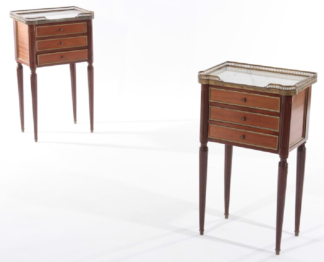 PAIR LOUIS XVI END TABLES MARBLE TOPS 1940 (1 of 5)