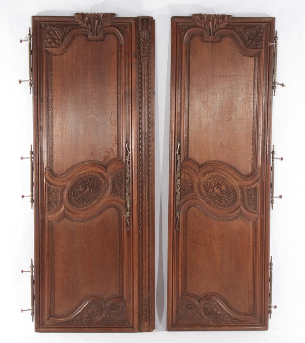 PAIR OF FRENCH 19TH CENT. CARVED OAK DOORS (1 of 5)