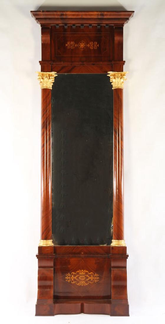 19TH CENT. BIEDERMEIER MAHOGANY PIER MIRROR (1 of 4)