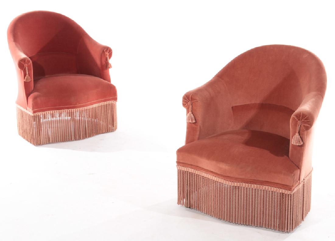 PAIR FRENCH NAPOLEON III UPHOLSTERED CHAIRS (1 of 5)