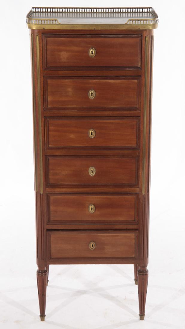 FRENCH MARBLE TOP BRONZE LINGERIE CHEST C.1940 (1 of 5)