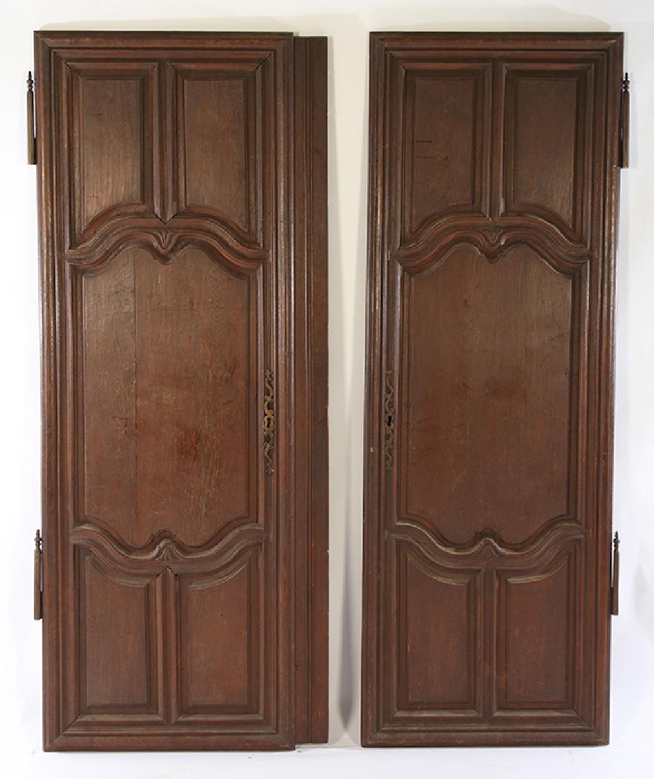 PAIR 19TH C. FRENCH CARVED WALNUT DOORS (1 of 4)