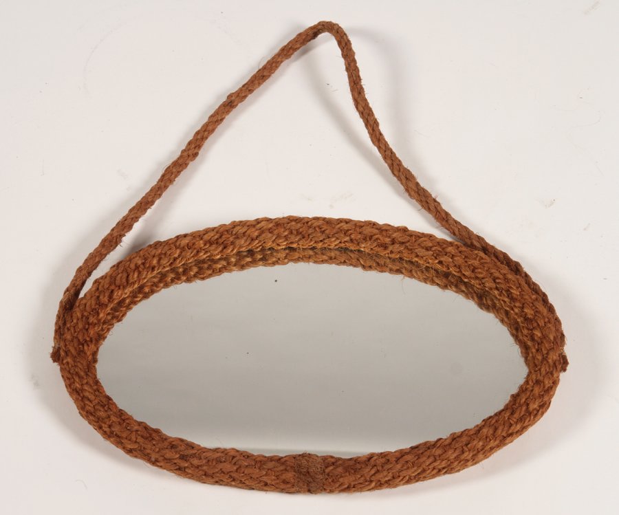FRENCH AUDOUX MINET WOVEN ROPE MIRROR 1960 (1 of 3)
