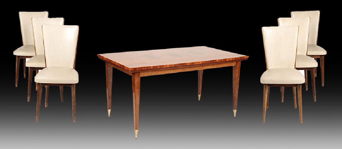 FRENCH MID CENTURY SET OF 6 DINING CHAIRS & TABLE (1 of 9)