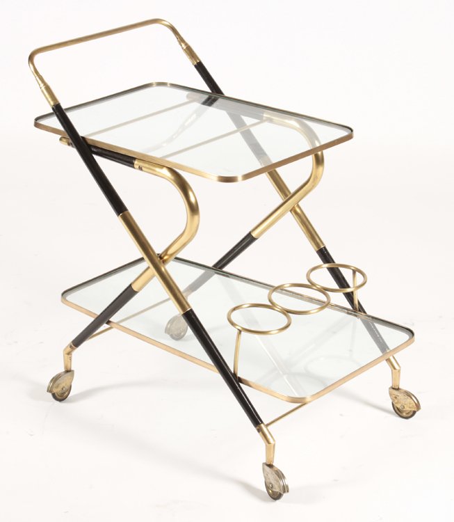 ITALIAN MID CENTURY MODERN BRASS BAR CART C.1960 (1 of 5)