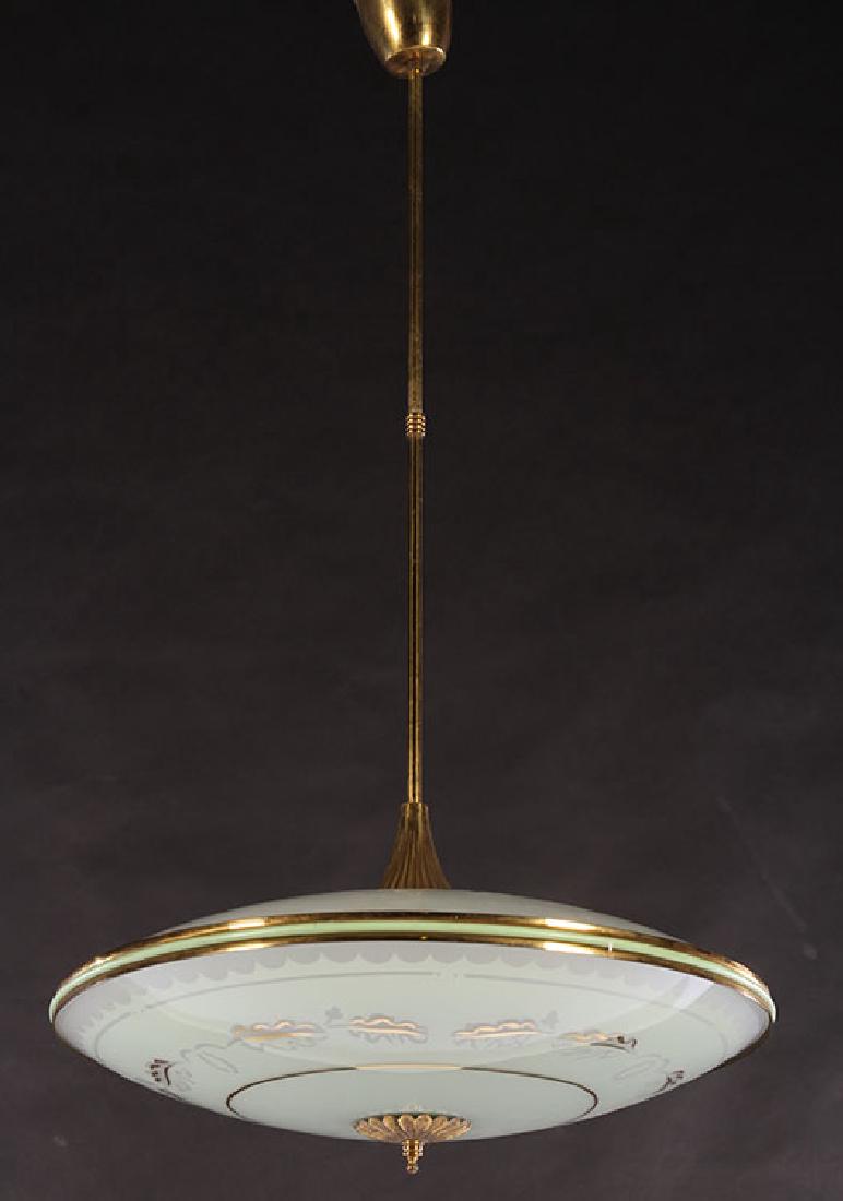 ITALIAN MID CENTURY MODERN GLASS DOMED LIGHT 1960 (1 of 4)