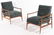 PAIR DANISH MID CENTURY MODERN ARM CHAIRS 1960