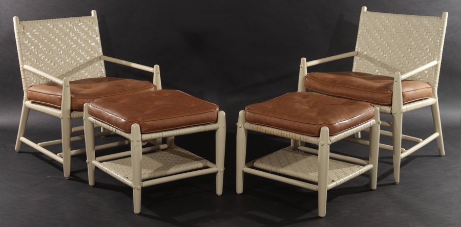 2 MODERNIST ADIRONDACK CHAIRS AND 2 OTTOMANS (1 of 6)