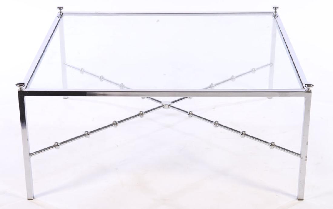 CHROME MODERN COFEE TABLE GLASS TOP (1 of 4)