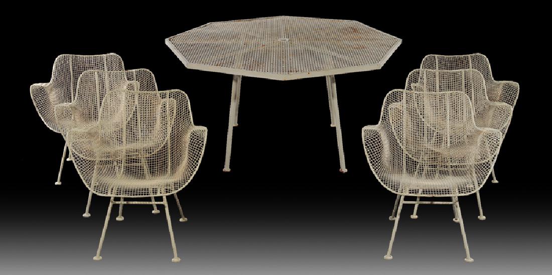 WOODARD SCULPTURE WROUGHT IRO PATIO SET 1960 (1 of 7)