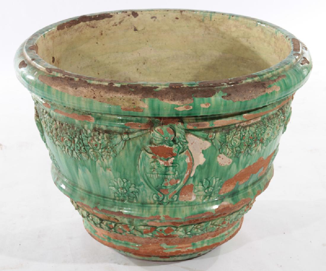 LARGE GLAZED TERRACOTTA GARDEN PLANTER