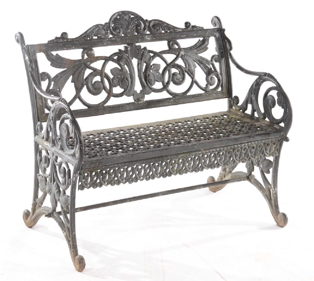 19TH CENT. AMERICAN VICTORIAN CAST IRON BENCH (1 of 6)