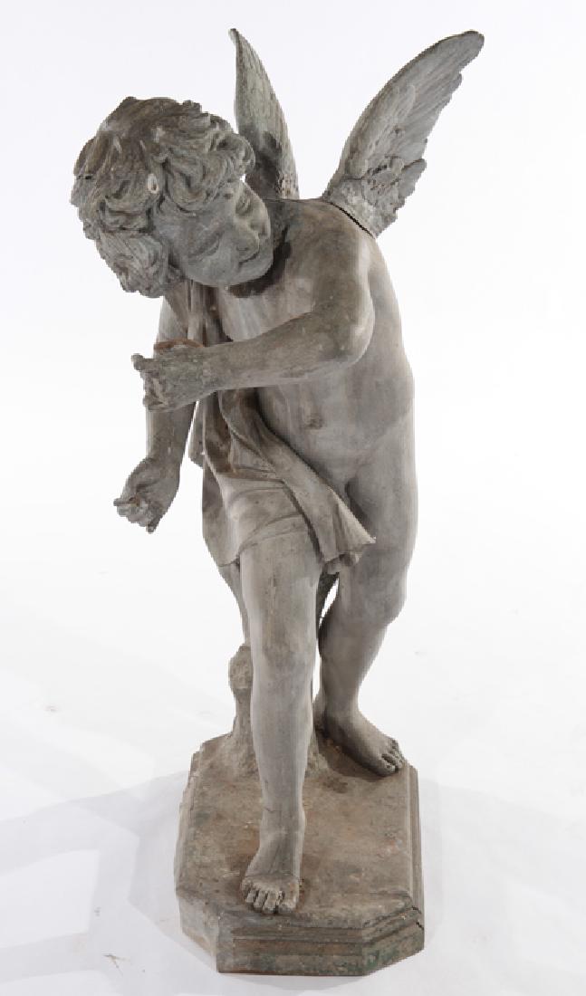 VERY GOOD ANTIQUE LEAD WINGED PUTTI CIRCA 1880 (1 of 6)