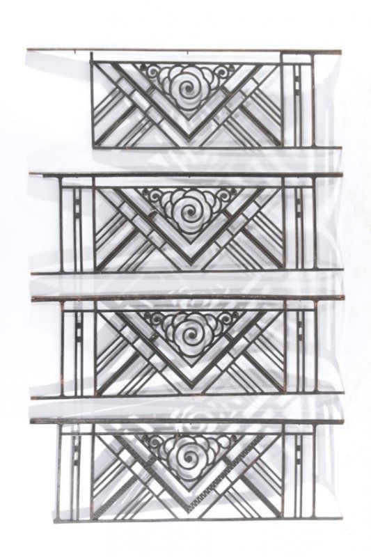 LOT OF 4 ART DECO WROUGHT IRON PANELS 1930 (1 of 4)