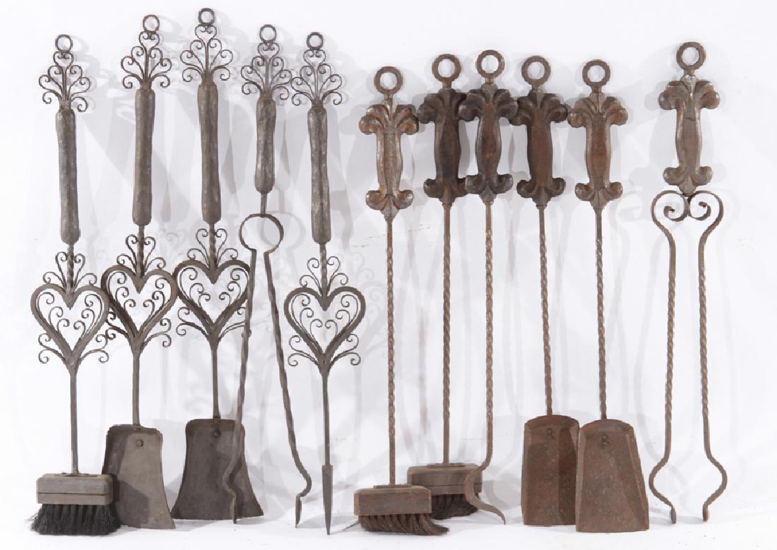 LOT WROUGHT IRON FIREPLACE TOOLS VARIOUS SIZES (1 of 6)