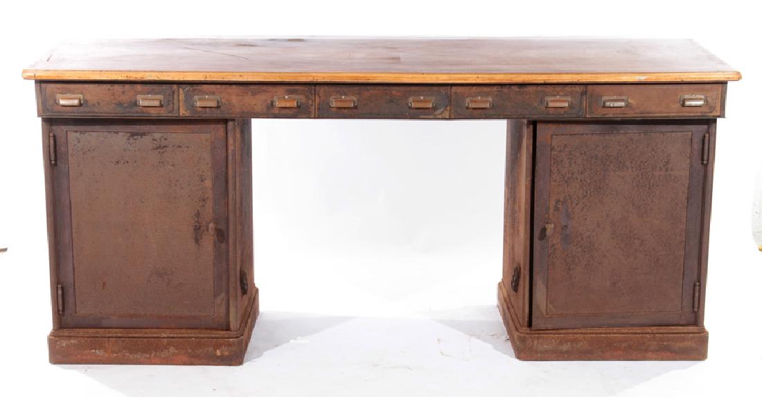 INTERESTING IRON & WOD ARCHITECTS DESK 1910 (1 of 5)