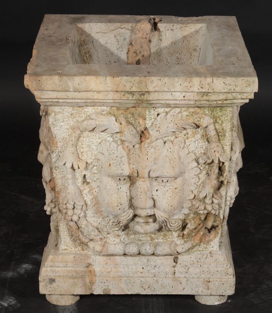 CARVED STONE FIGURAL GARDEN PLANTER (1 of 5)