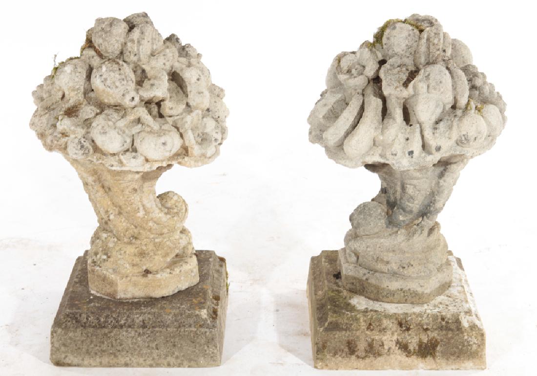 PAIR FRENCH CAST STONE GARDEN COMPOTES (1 of 5)