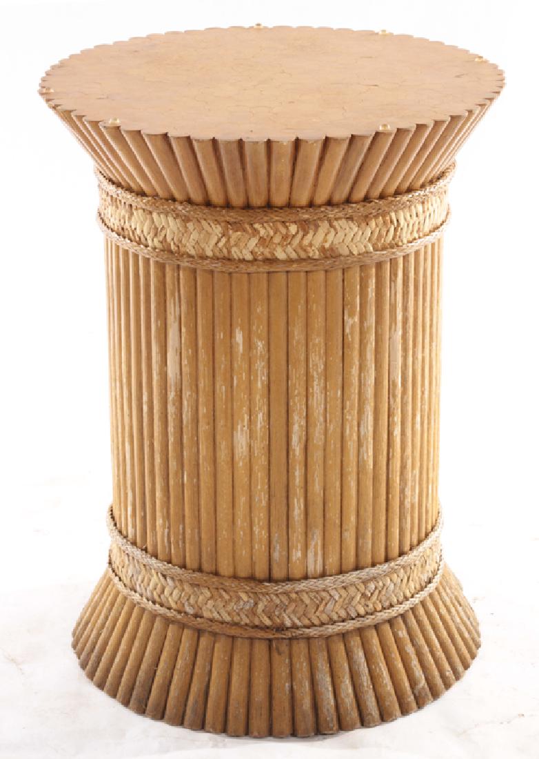 MCGUIRE FAUX WHEAT SHEAF PEDESTAL OR END TABLE (1 of 4)