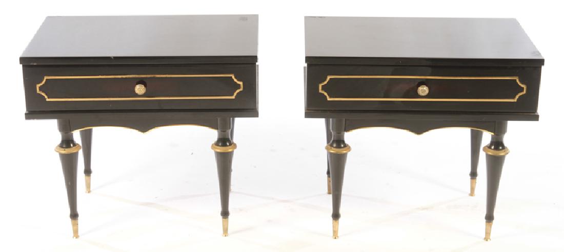PAIR OF BRONZE MOUNTED EBONIZED END TABLES C.1940 (1 of 6)