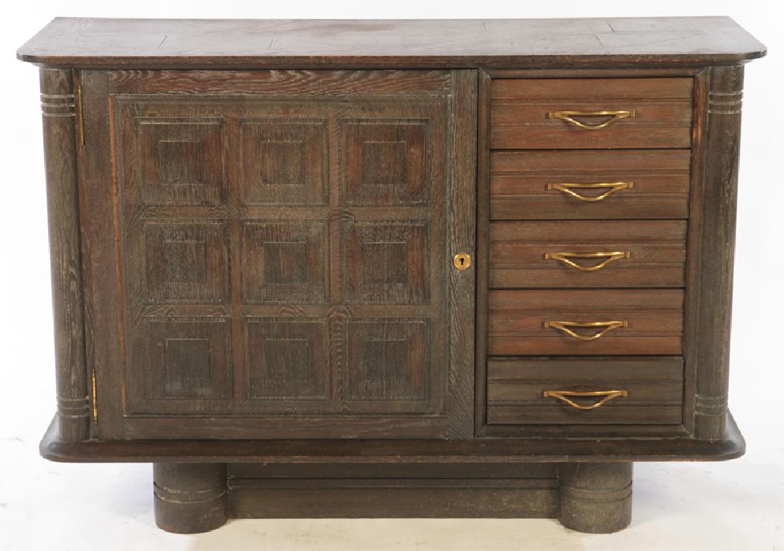 DARK CERUSED OAK FRENCH SERVER C.1940 (1 of 6)