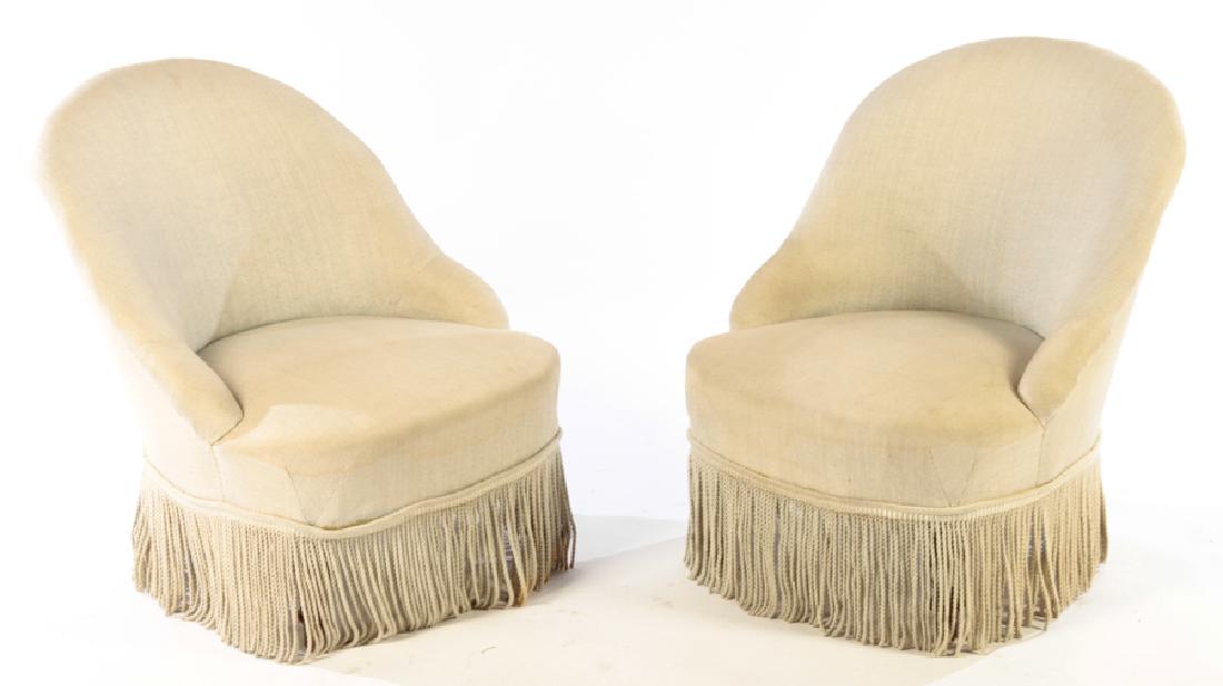 PAIR NAPOLEAN III STYLE SLIPPER CHAIRS C.1880 (1 of 5)