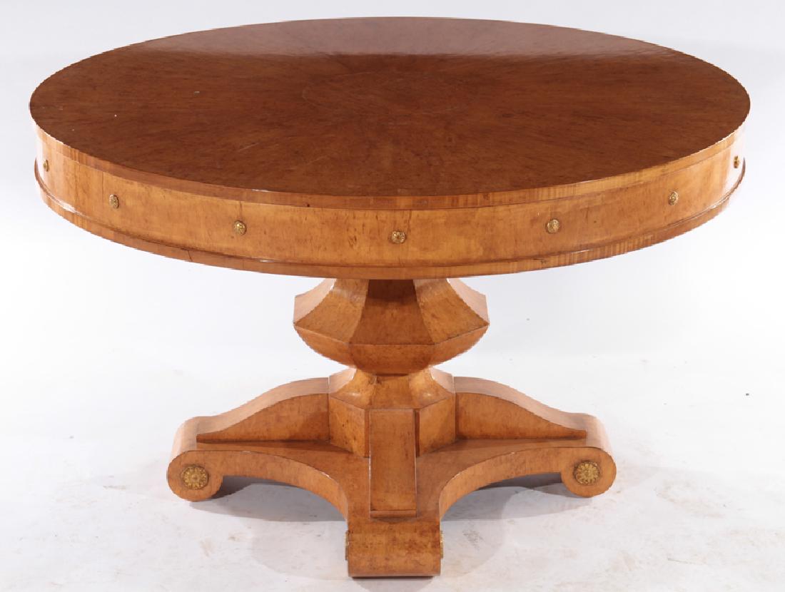 LABELED DESSIN FOURNIR BURL WOOD PEDESTAL TABLE (1 of 5)