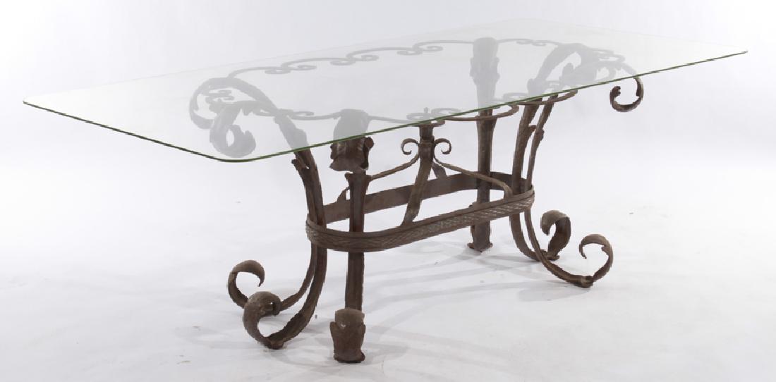 LARGE LEAF FORM WROUGHT IRON GARDEN TABLE (1 of 6)