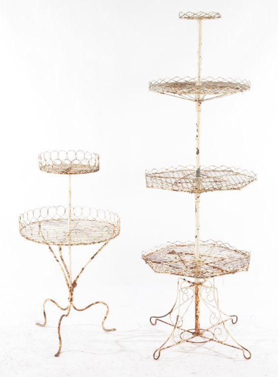 2 WROUGHT IRON PLANT STANDS CIRCA 1950 (1 of 5)