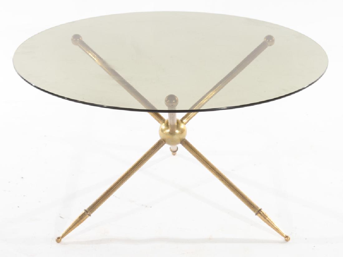 BRONZE SMOKED GLASS COFFEE TABLE CIRCA 1960 (1 of 4)