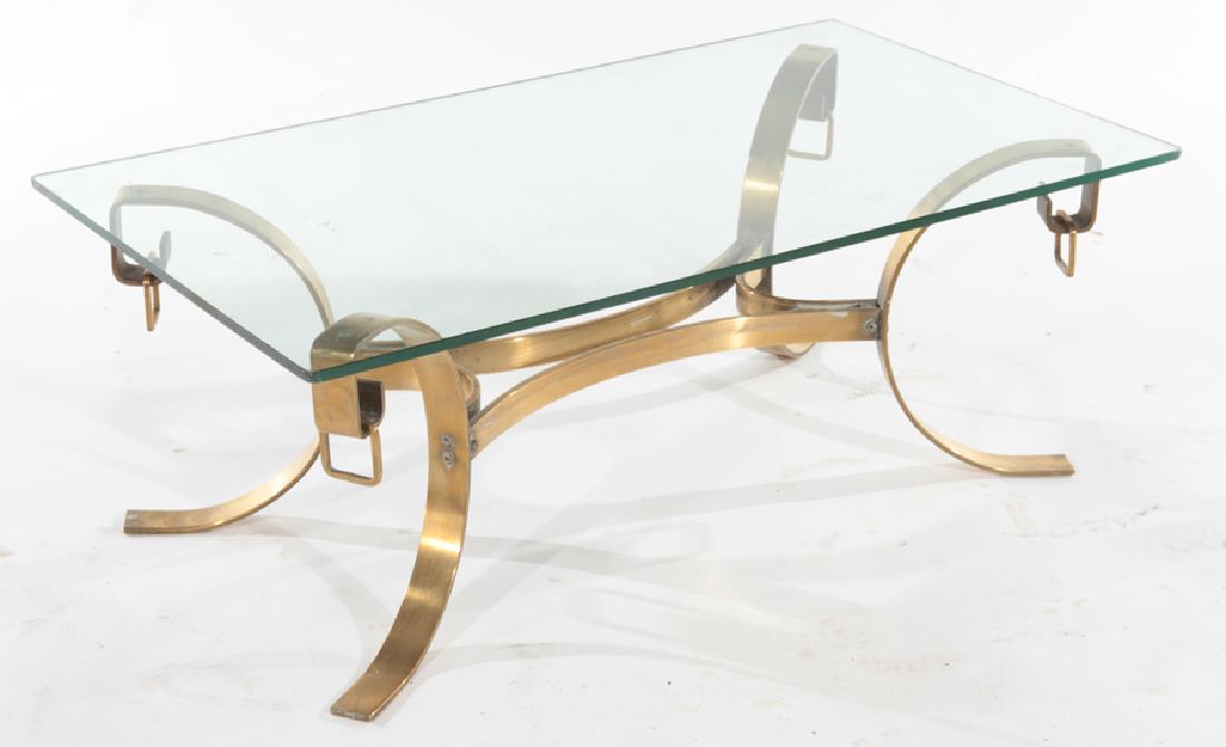 FRENCH BRONZE AND GLASS COFFEE TABLE C.1940 (1 of 4)