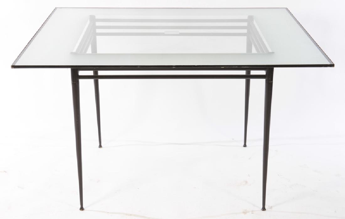 ITALIAN IRON & GLASS TABLE FROSTED BORDER 1950 (1 of 4)