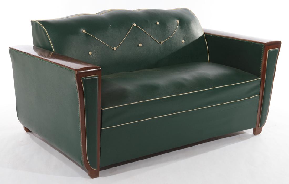 FRENCH ART DECO STYLE UPHOLSTERED SOFA BED C.1950 (1 of 5)