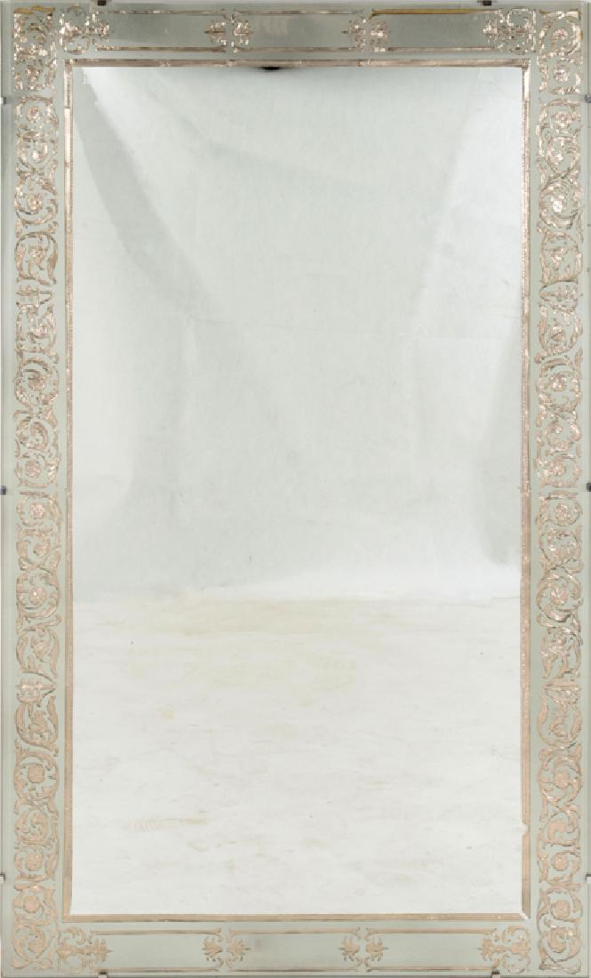 LARGE JANSEN STYLE MIRROR EGLOMISE BORDER 1940 (1 of 3)