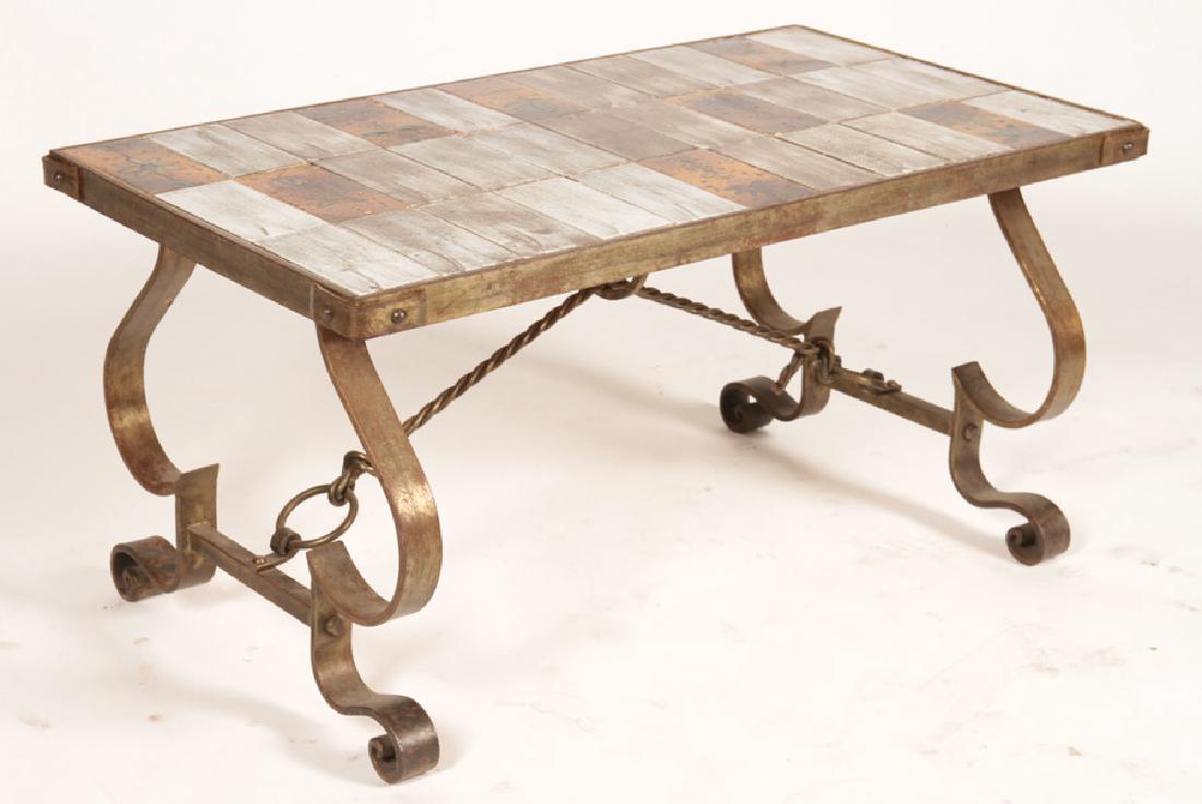 FRENCH WROUGHT IRON COFFEE TABLE CIRCA 1950 (1 of 5)