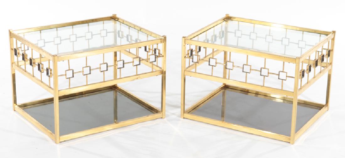 PAIR OF BRASS MODERN SIDE TABLES CIRCA 1970 (1 of 5)